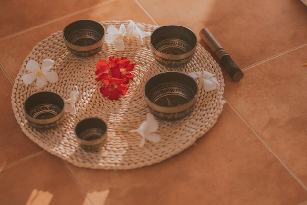 Traditional tea ceremony setting