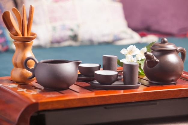 Gongfu tea brewing setup